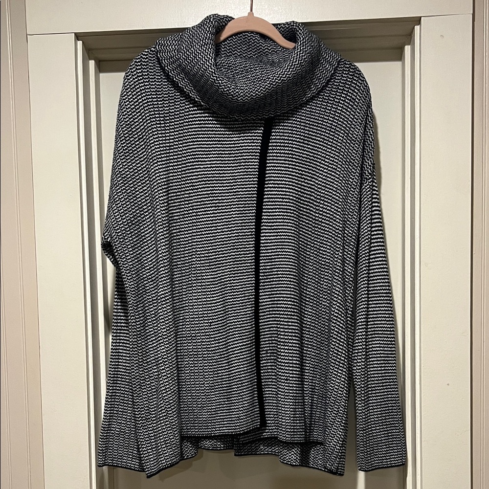Charlie Paige Black and White Cowl Neck Sweater